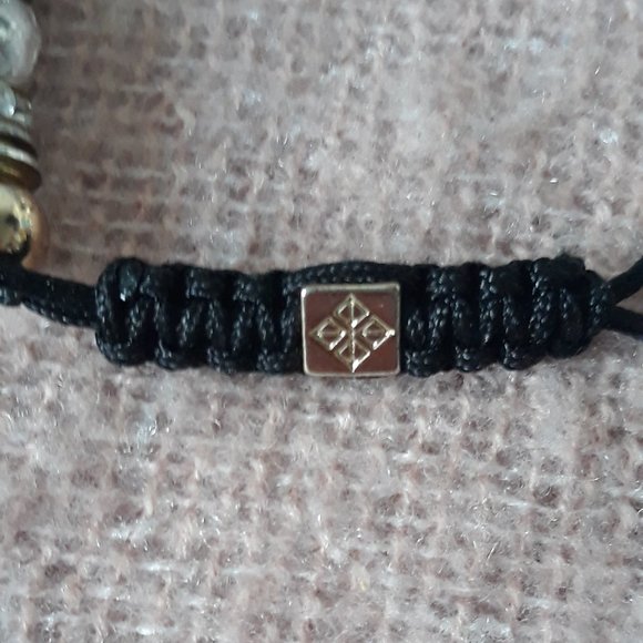 Shambala Bracelet, Adjustable with Pearlescent and Crystal-Studded Beads - Picture 4 of 6